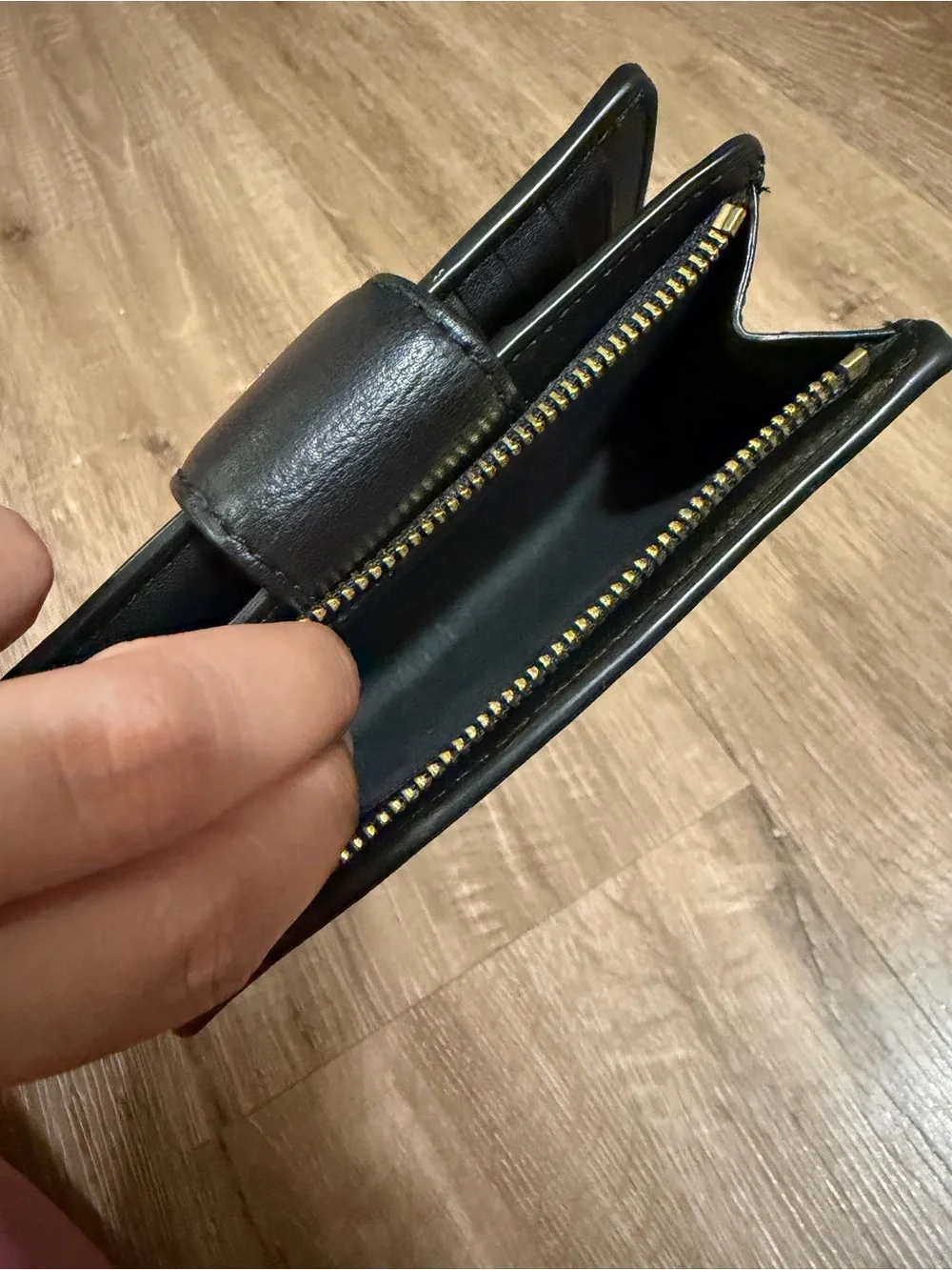 COACH Brown Signature Canvas Corner zip wallet